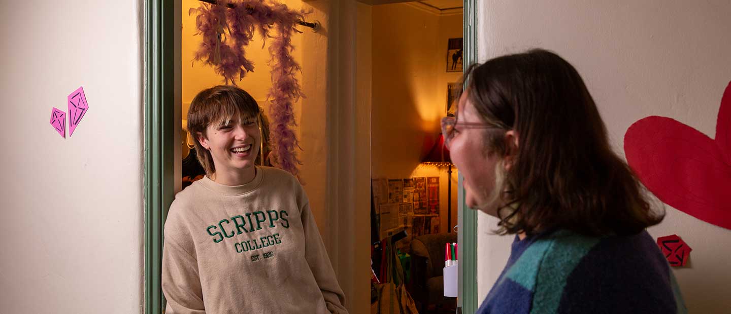 Two students in residence hall