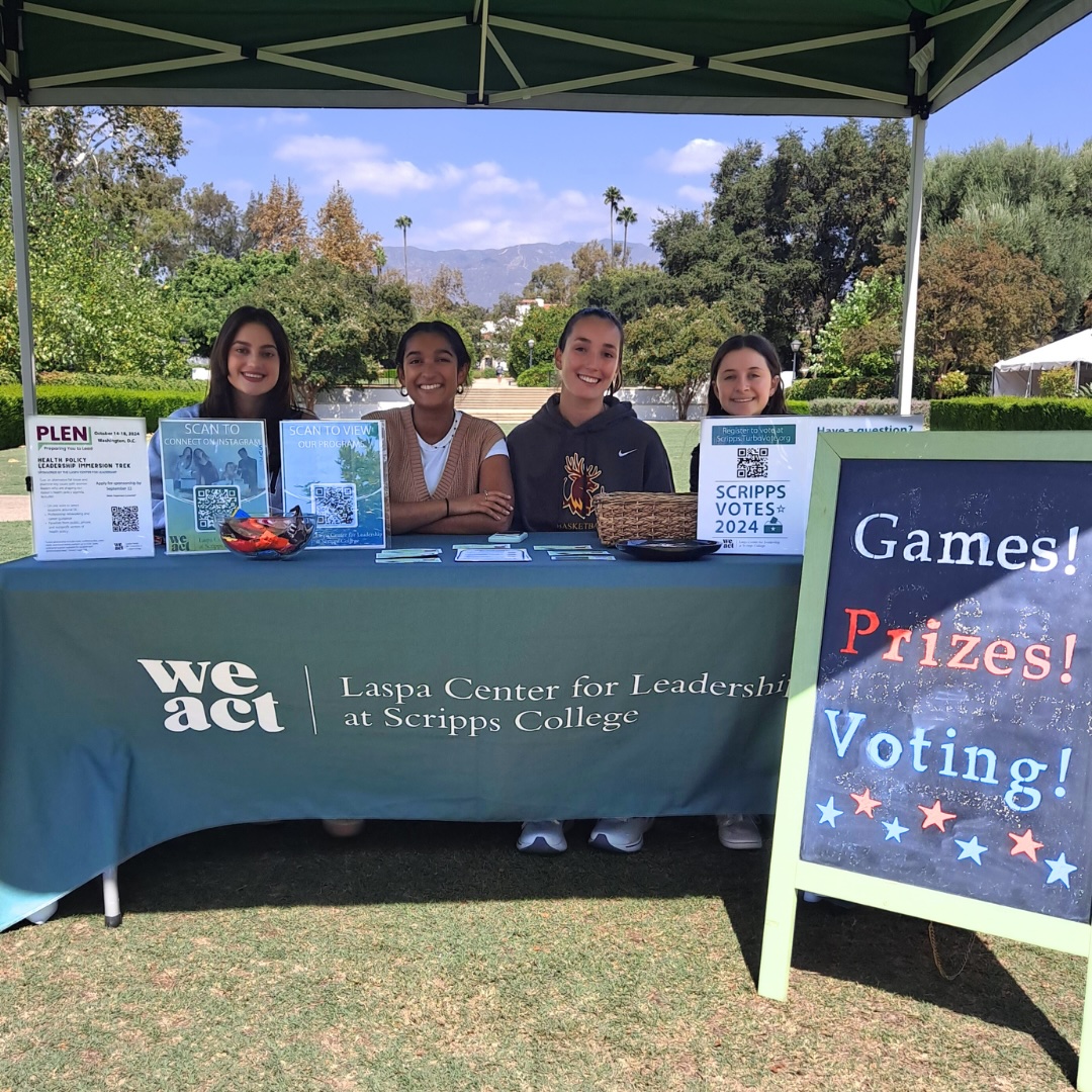 Laspa Center student interns tabling for voter support