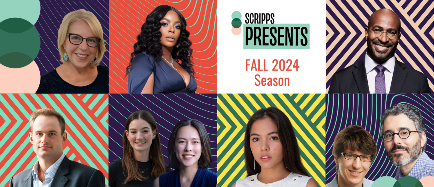 picture collage of speakers and guests for Scripps Presents Fall 2024